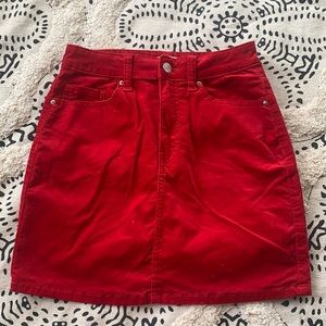 Velvet Red Skirt